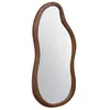 Image de Miroir organique AUSTIN en bois dhévéa. couleur noyer. 70 cm