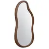 Image de Miroir organique austin en bois d'hévéa. Couleur noyer. 70 cm