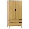 Image de Armoire dressing vintage effet frêne 2 portes. 2 tiroirs. 1 tringle