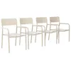 Image de Lot de 4 fauteuils de jardin SAVANNAH empilables aluminium et textilene beige. 57.5 x 54 x 86 cm