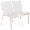 Image de Lot de 2 chaises de jardin CLEVELAND empilables aluminium et textilene beige. 64.5 x 45.5 x 89.5 cm
