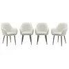 Image de Fauteuil bouclette et pieds métal (lot de 4) SHELLA