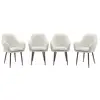 Image de Lot de 4 fauteuils en bouclette et pieds en métal noir mat. Shella l 57 x p 59 x h 84.5