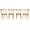 Image de Lot de 4 chaises naturelles en bois et cannage. Nora. L 53 x P 53.5 x H 76cm