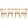 Image de Lot de 4 chaises naturelles en bois et cannage. Nora. L 53 x p 53.5 x h 76cm