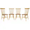 Image de Lot de 4 chaises naturelles à barreaux en bois d'hévéa. Romie. L 50.8 x p 44.2 x h 90cm