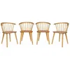 Image de Lot de 4 chaises naturelles à barreaux en bois et contreplaqué. Paula. L 51 x P 53 x H 75cm