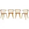 Image de Lot de 4 chaises naturelles à barreaux en bois et contreplaqué. Paula. L 51 x p 53 x h 75cm