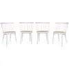Image de Lot de 4 chaises blanches en bois et cannage. Nora. L 53 x p 53.5 x h 76cm