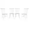 Image de Lot de 4 chaises blanches à barreaux en bois d'hévéa. Romie. L 50.8 x p 44.2 x h 90cm