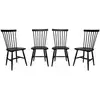 Image de Lot de 4 chaises noires à barreaux en bois d'hévéa. Romie. L 50.8 x p 44.2 x h 90cm