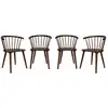 Image de Lot de 4 chaises noyer à barreaux en bois et contreplaqué. Paula. L 51 x p 53 x h 75cm