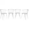 Image de Lot de 4 chaises blanches à barreaux en bois et contreplaqué. Paula. L 51 x p 53 x h 75cm
