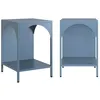 Image de Lot de 2 tables de chevet. tables dappoint en acier style industriel. bleu pétrole. L 35 x l 35 x H 52cm