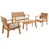 Image de Salon de jardin bois et cannage vertical bohemia 4 places