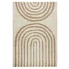 Image de Tapis intérieur shaggy CHRIS. motifs géométriques arc-en-ciel. beige. poils longs. 80 x 140 cm