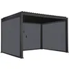 Image de Pergola bioclimatique en aluminium. lames orientables 3x4m + 2 stores 3m + 1 store 4m TRIOMPHE anthracite