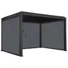 Image de Pergola bioclimatique en aluminium. Lames orientables 3x4m + 2 stores 3m + 1 store 4m triomphe anthracite