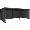 Image de Pergola bioclimatique aluminium et acier 3x6m lames orientables + 4 stores 3m PALACE anthracite