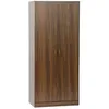 Image de Dressing. armoire. 2 portes avec penderie et rangements LINEAR noyer. panneaux stratifiés et pied en bois de sapin L 80 x P 48 x H
