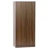 Image de Dressing. Armoire. 2 portes avec penderie et rangements linear noyer. Panneaux stratifiés et pied en bois de sapin l 80 x p 48 x h 180cm