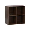 Image de Etagère. bibliothèque. module de rangement décor bois noyer 4 compartiments L 70 x P 35 x H 70cm - Kompo