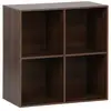 Image de Etagère. Bibliothèque. Module de rangement décor bois noyer 4 compartiments l 70 x p 35 x h 70cm - kompo