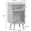 Image de Table de chevet 2 portes coulissantes + 1 niche effet bois rainuré. L 40 x p 40 x h 70cm
