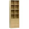 Image de Etagère. bibliothèque modulable décor bois chêne 3 éléments - 2 portes 8 niches L 70 x P 35 x H 210cm - Kompo