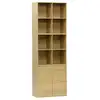 Image de Etagère. Bibliothèque modulable décor bois chêne 3 éléments - 2 portes 8 niches l 70 x p 35 x h 210cm - kompo