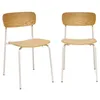 Image de Lot de 2 chaises vintage contreplaqué avec placage bois effet frêne et pieds métal beige L 43.5 x P 51 x H 77cm - Toby