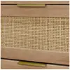 Image de Commode chiffonnier effet bois et cannage 4 tiroirs naturel. Poignée en métal doré - l 48 x p 39.5 x h 96 cm - eva