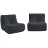 Image de Chauffeuse compressée tissu effet alpaca 2 places. bleu nuit. style contemporain. L 91 x P 105 x H 72cm
