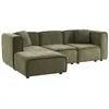 Image de Canapé dangle gauche 3 places tissu kaki 2 coussins carrés L 230 x P 145 x H 70 cm - Lester