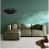 Image de Canapé d'angle gauche 3 places tissu kaki 2 coussins carrés l 230 x p 145 x h 70 cm - lester
