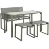 Image de Table de jardin encastrable acier et textilène + 4 assises kaki 125cm - tavena
