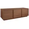 Image de Meuble tv décor bois noyer 3 portes l 140 x p 43 x h 45cm - kuba
