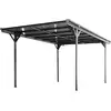 Image de Carport aluminium. Polycarbonate et acier inoxydable 15m² anthracite - 1 voiture max. - le born