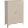 Image de Commode/armoire en métal beige. 2 espaces de rangement. casiers
