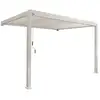 Image de Pergola bioclimatique aluminium beige adossée lames orientables 4x3m triomphe