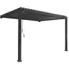 Image de Pergola bioclimatique aluminium anthracite adossée lames orientables 4x3m triomphe