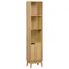 Image de Colonne de rangement salle de bain vintage décor bois frêne 3 niches - nepal