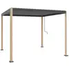 Image de Pergola bioclimatique effet bois aluminium et acier lames orientables 3x3m - imperial