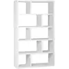 Image de Etagère bibliothèque asymétrique 5 niveaux 10 compartiments. Casiers. Effet bois blanc. L 111.2 x p 39 x h 190cm