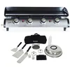 Image de Plancha gaz 4 brûleurs inox 10kW avec ustensiles PORTHOS 4 BRÛLEURS