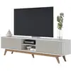 Image de Meuble tv 75 pouces blanc pieds bois 4 portes 8 niches l 218 h 57 p 40 cm 1882Q0110A2