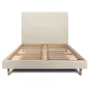 Image de Lit 2 places - SOMMEIL DE PLOMB - Lit tête de lit tapissier H29cm - 180x200 cm - Beige clair - Bois massif