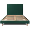Image de Lit 160x200cm Avec Tête De Lit Tapissier Velours Et Sommier Kit Vert - Hauteur Totale : 29cm