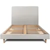 Image de Lit 180x200cm Avec Tête De Lit Tapissier Velours Et Sommier Kit Gris Clair - Hauteur Totale : 29cm