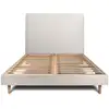 Image de Lit 140x200cm Avec Tête De Lit Tapissier Bouclette Et Sommier Kit Beige - Hauteur Totale : 29cm